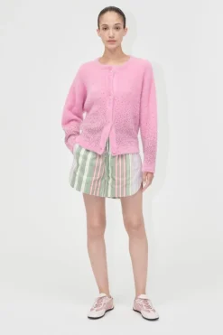 2384 Beaded Fluffy Knit, Crewneck Cardigansg-pf25-k037-2384*Stine Goya Best