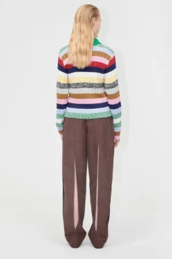 Stine Goya 2386 Cotton Mix / Crochet Cotton, Mix Stripe Polo Collar Sweatersg-pf25-k033-2386< Strik|Bluser & Skjorter