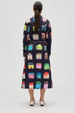 Stine Goya 2340 Midweight Cotton, Long Sleeve Workwear Midi Dresssg-aw25-d172-2340< Kjoler|Ammevenligt Tøj