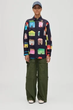 2340 Midweight Cotton, Pocket Oversized Shirtsg-aw25-t098-2340*Stine Goya