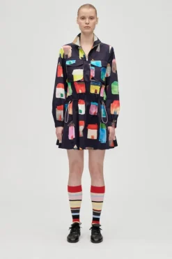 2340 Midweight Cotton, Pullover Parka Dresssg-aw25-d174-2340*Stine Goya Discount