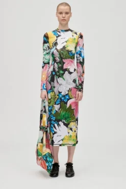 Stine Goya 2244 Stocking Jersey, Pullover Long Sleeve Midi Dresssg-aw25-d074-2244< Kjoler