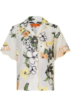 Stine Goya 2133 Tencel, Scalloped Short Sleeve Shirtsg-pf25-s027-2133< T-Shirts & Toppe|Ammevenligt Tøj