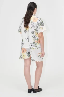 Stine Goya 2133 Tencel, Scalloped Short Sleeve Shirtsg-pf25-s027-2133< T-Shirts & Toppe|Ammevenligt Tøj