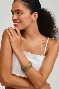 Pilgrim Aase Maxi Bangle Green 262520122< Armbånd