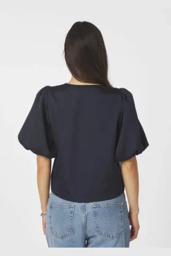 Aisa Dull Satin Blouse 164658*Neo Noir Clearance