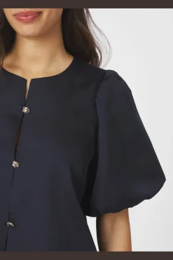 Aisa Dull Satin Blouse 164658*Neo Noir Clearance