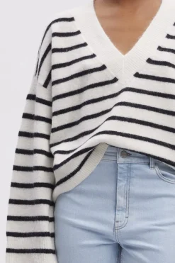 Gestuz Alphagz V-Neck Striped< Bluser & Skjorter|Strik