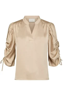 Alvira Drapy Satin Blouse 166542*Neo Noir