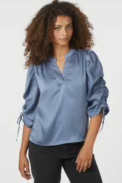 Neo Noir Alvira Drapy Satin Blouse 166542< Bluser & Skjorter