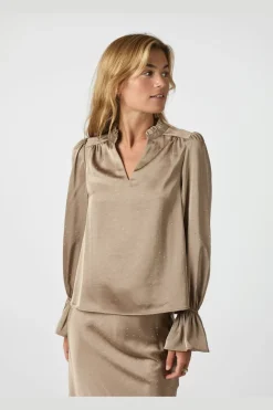 Neo Noir Amara Heavy Satin Bedaz Blouse 166578< Bluser & Skjorter