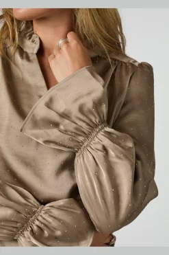 Neo Noir Amara Heavy Satin Bedaz Blouse 166578< Bluser & Skjorter