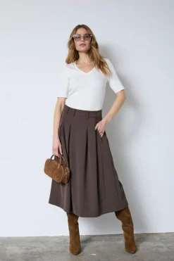 Co´Couture Anyacc Midi Pleat Skirt 44040< Nederdele