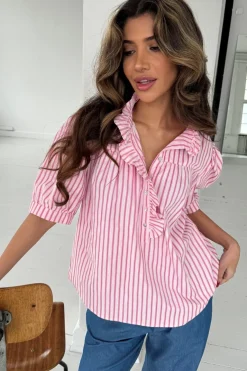 Ariana Stripe Pink Ss 14794*Continue New