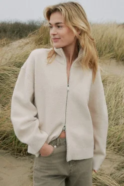 Neo Noir Asley Zip Knit Cardigan 164973< Cardigans|Ammevenligt Tøj