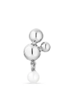 Jane Kønig Atomic Stud w. pearl pendant< Øreringe