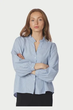 Barba Striped Blouse 167938*Neo Noir Clearance