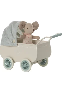 Maileg Barnevogn Med Baby Mus<Børn Bad, Leg & Interiør
