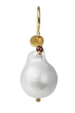 Stine A Baroque Pearl Earring With Gemstone< Øreringe