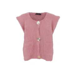 Black Colour Bcbjoerk Knitted Button Vest 1217< Veste