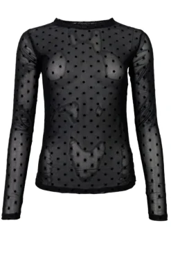 Bcjennie Dotted Mesh Blouse*Black Colour Sale