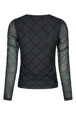Neo Noir Bea Check Mesh Blouse 167294< Sæt 🛍️|Bluser & Skjorter