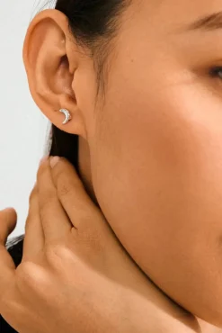 Between Moon Earrings Silver-plated 262536003*Pilgrim