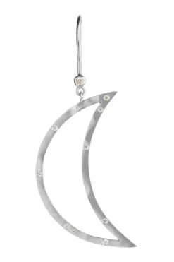 Stine A Big Bella Moon With Stones Earring Silver< Øreringe