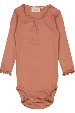 Wheat Body Rib Lace LS<Børn Bodystockings