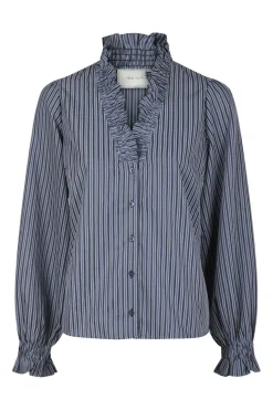Brielle Twill Stripe Shirt*Neo Noir Discount