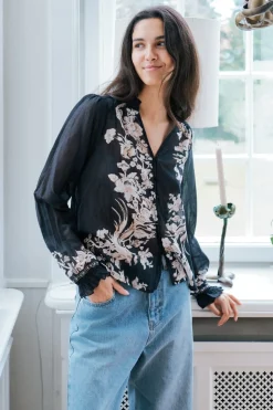 Brise Printed Voile Blouse*Neo Noir Hot