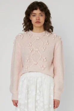 Cable Knit With Bobblestw54-3294*Stella Nova