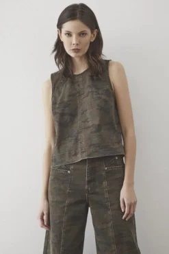 Co´Couture Camoucc Denim Top 35908< T-Shirts & Toppe