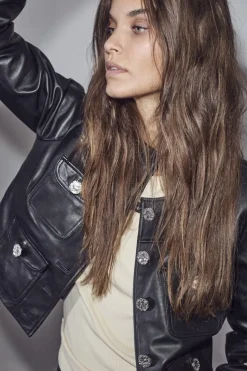 Cocktail Leather Jacket HL10008*Haute L'Amitié Hot