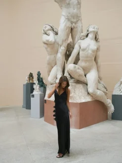 Neo Noir Colly Heavy Sateen Dress 166978< Kjoler