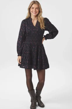 Neo Noir Cornell Fine Print Dress 166552< Kjoler