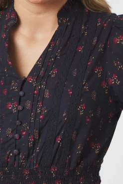 Neo Noir Cornell Fine Print Dress 166552< Kjoler