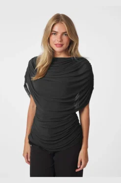 Neo Noir Cottuna Drapy Mesh Top 167205< T-Shirts & Toppe