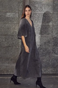 Denim Hem Dress Black HL10357*Haute L'Amitié Hot