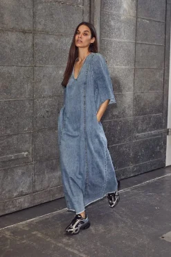 Denim Hem Dress HL10226*Haute L'Amitié Outlet