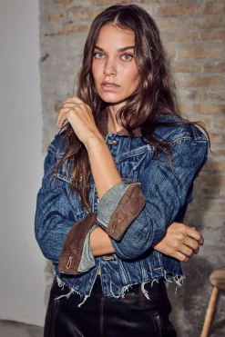 Haute L'Amitié Denize Crop Denim Jacket HL10440< Overtøj & Jakker