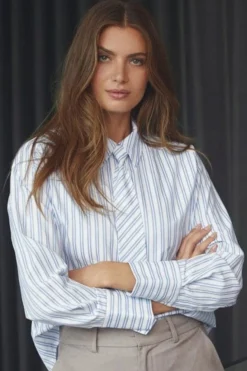 Devincc Stripe Tie Shirt 45018*Co´Couture Online