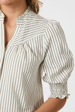 Neo Noir Diana Crepe Stripe Blouse 165203< Bluser & Skjorter