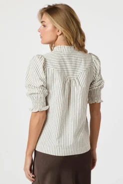 Neo Noir Diana Crepe Stripe Blouse 165203< Bluser & Skjorter