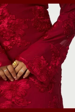 Neo Noir Dirina Big Flower Mesh Dress 167279< Kjoler