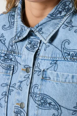 Neo Noir Emilia Embrodiery Jacket 164790< Sæt 🛍️|Overtøj & Jakker