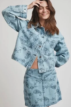 Neo Noir Emilia Embrodiery Jacket 164790< Sæt 🛍️|Overtøj & Jakker