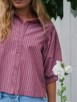 Neo Noir Etta Soft Stripe Stone Shirt 166416< Bluser & Skjorter|Ammevenligt Tøj