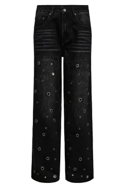 Eyelet Patch Jeans HL10337*Haute L'Amitié