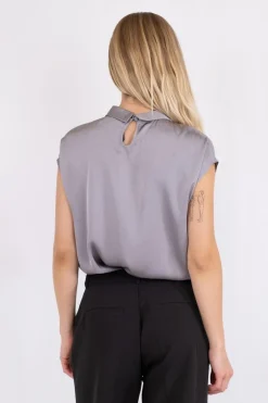 Neo Noir Fleur Drapy Satin Blouse< Bluser & Skjorter